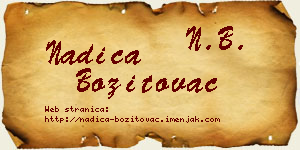 Nadica Bozitovac vizit kartica